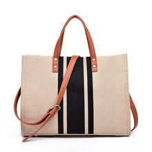 Load image into Gallery viewer, Canvas Stripe Tote